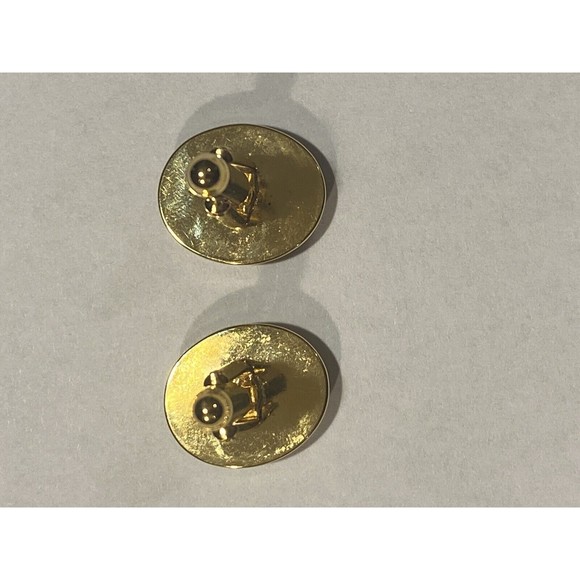 Vintage faux black onyx and gold cufflinks - Picture 4 of 7